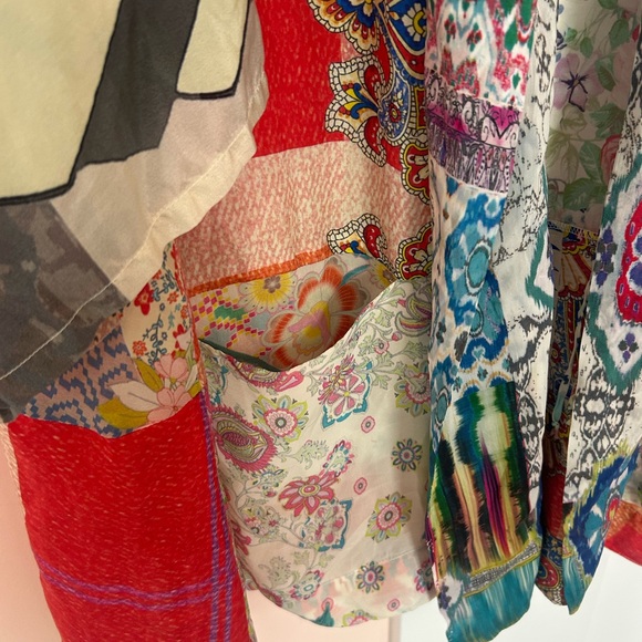 Johnny Was Patchwork Floral Embroidered Kimono 100%silk - Picture 6 of 9